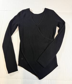 Lululemon Cashmere Wrap It Back Sweater, Black, size 2 or 4? Check measurements